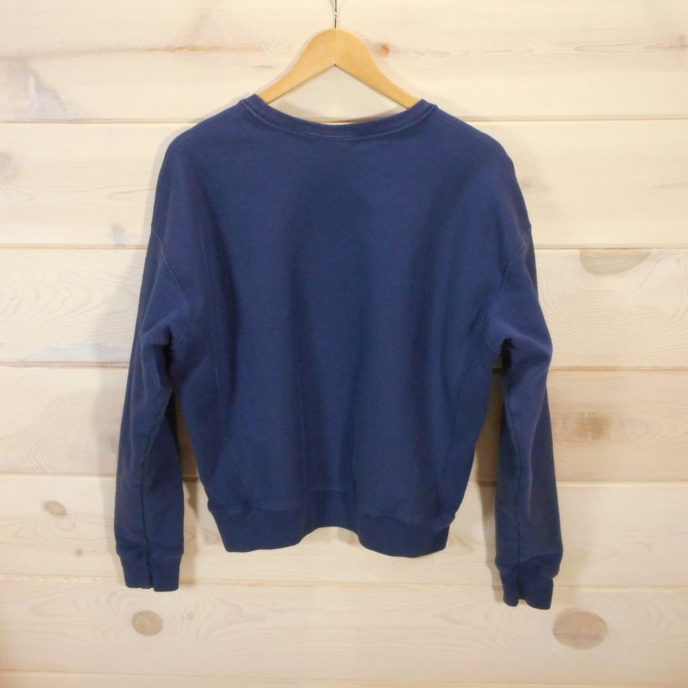 Champion Women's Size L Reverse Weave Navy Blue Pullover Crewneck Sweatshirt - Picture 2 of 7